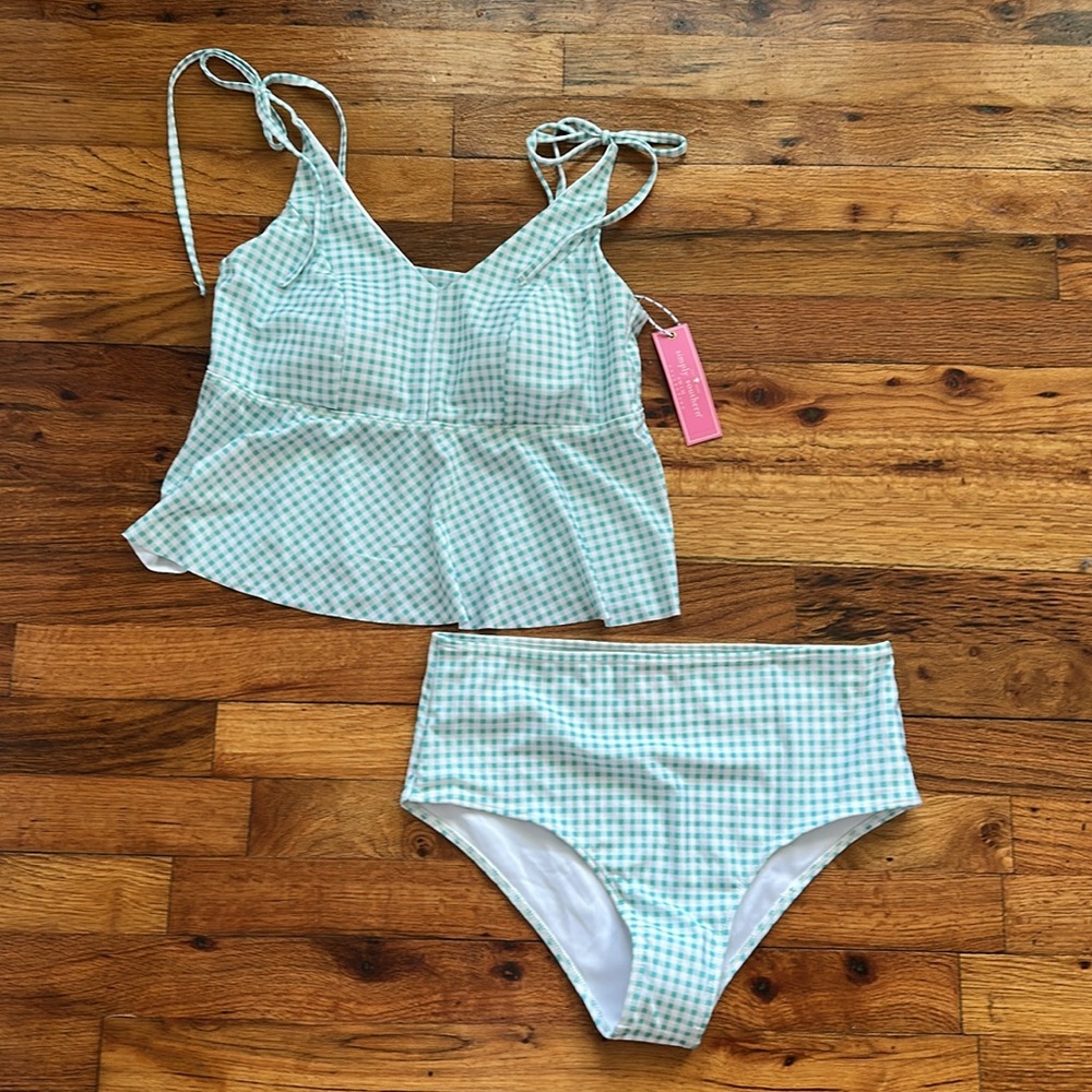 Simply Southern Light Blue Gingham Bikini
